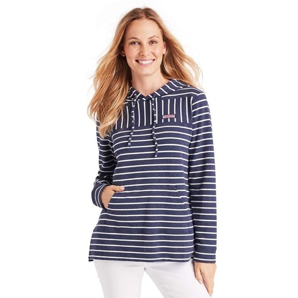 Vineyard Vines Tops - Vineyard Vines Relaxed Hoodie Shep Shirt Navy & White Striped Hoodie Size S